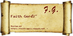 Faith Gerő névjegykártya